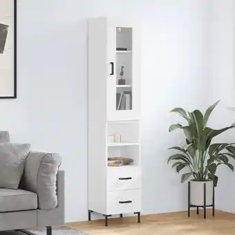 ManoMano Maisonchic - Highboard, Sideboard, Kommode, Beistellschrank, Anrichte für Wohnzimmer Weiß 34,5x34x180 cm Holzwerkstoff LLLA34 Angebot