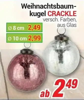 CENTERSHOP Weihnachtsbaumkugel  Crackle Angebot