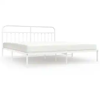 ManoMano Bettgestell für Erwachsenenbett,Bettrahmen Metallbett mit Kopfteil,Schlafzimmerbett Metall Weiß 200x200 cm -Maison 40663 - We Angebot