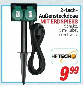 CENTERSHOP Heitech 2 fach Außensteckdose mit Erdspiess Angebot