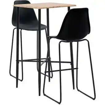 ManoMano Maisonchic - 3-tlg. Bar-Set,Sitzgruppe,Bartisch-Set,Stehtisch Kunststoff Schwarz VMEC449293 Angebot