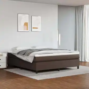 ManoMano Boxspringbett Bett für Erwachsene Schlafzimmerbett Braun 180x200 cm Kunstleder NGIVN7849392 Bonnevie Angebot