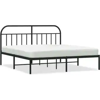 ManoMano Bettgestell für Erwachsenenbett,Bettrahmen Metallbett mit Kopfteil,Schlafzimmerbett Metall Schwarz 160x200 cm -Maison 37917 - Angebot