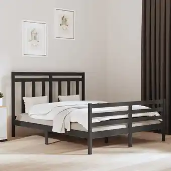 ManoMano Massivholzbett,Schlafzimmerbett,Doppelbett,Bett für Jugendliche,Erwachsene, ältere Menschen Grau 160x200 cm BZSTK349494 Maiso Angebot