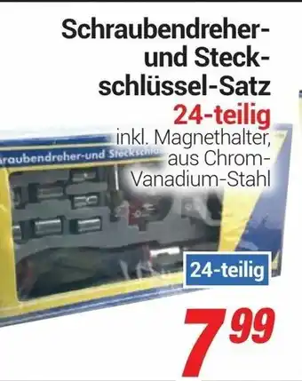 CENTERSHOP Schraubendreher und Steckschlüssel Satz 24 teilig Angebot