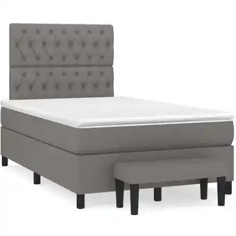 ManoMano Boxspringbett mit Matratze,Betten für Erwachsene,Bettgestell und Polsterbett,Schlafzimmerbett Dunkelgrau 120x200 cm Stoff -Ma Angebot