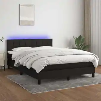 ManoMano Boxspringbett mit Matratze & led, Schlafzimmerbett, Hotelbett, Polsterbett Schwarz 140x200 cm Stoff JSHD303285 Maisonchic Angebot