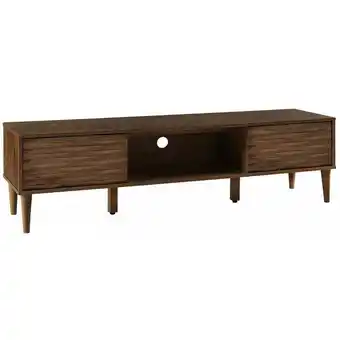 ManoMano Beliani - tv Möbel Dunkler Holzfarbton mdf Platte Faserplatte Holz 46 x 160 x 40 cm Retro Stil Multifunktional Elegant Viel S Angebot