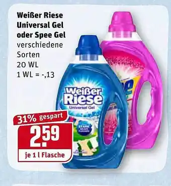 REWE Weißer Riese Universal Gel Oder Spee Gel Angebot