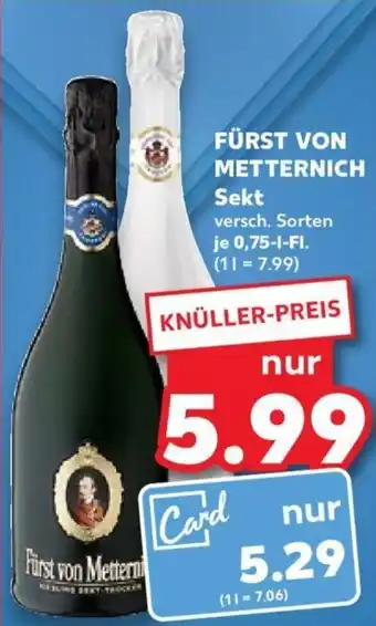 Kaufland FÜRST VON METTERNICH Sekt 0,75 L-Fl. Angebot