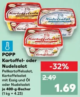 Kaufland POPP Kartoffel oder Nudelsalat 400 g Becher Angebot