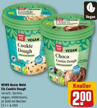 REWE Kaufpark REWE Beste Wahl Eis Cookie Dough 500 ml Becher Angebot