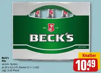 REWE Kaufpark Beck's Pils 20x0,5 L-Fl. Kasten Angebot