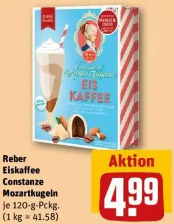 REWE Kaufpark Reber Eiskaffee Constanze Mozartkugeln 120 g Pckg. Angebot