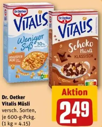 REWE Kaufpark Dr. Oetker Vitalis Müsli 600 g Pckg. Angebot