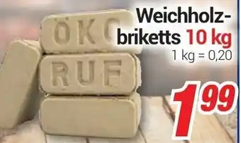 CENTERSHOP Weichholzbriketts 10kg Angebot