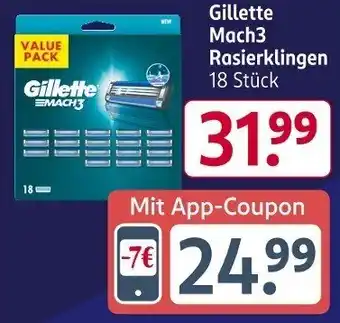 Rossmann Gillette Mach3 Rasierklingen 18 Stück Angebot
