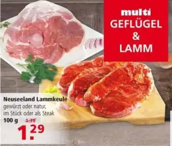 Multi Markt Neuseeland Lammkeule 100g Angebot