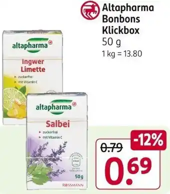 Rossmann Altapharma Bonbons Klickbox 50 g Angebot