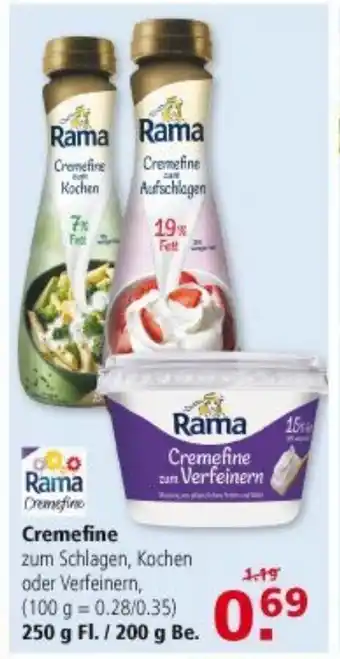 Multi Markt Rama Cremefine 250g Angebot