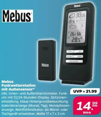 NETTO Mebus Funkwetterstation mit Außensensor Angebot