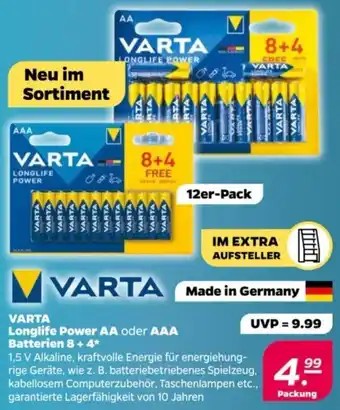 NETTO VARTA Longlife Power AA oder AAA Batterien 8+ 4 Angebot