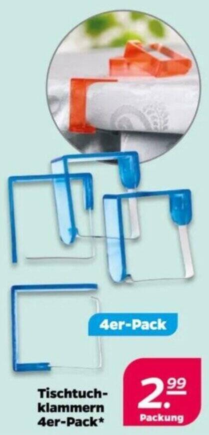 Tischtuchklammern 4er-Pack Angebot bei Netto