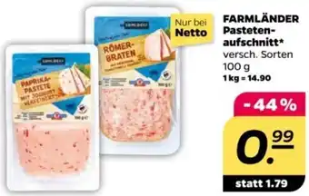 NETTO FARMLANDER Pastetenaufschnitt 100 g Angebot