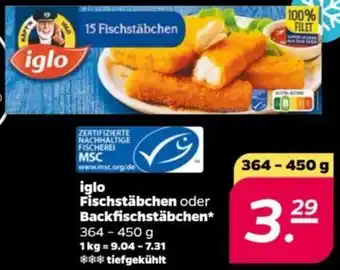 NETTO iglo Fischstäbchen oder Backfischstäbchen 364-450 g Angebot