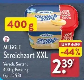 Aldi Nord MEGGLE Streichzart XXL Versch. Sorten; 400-g-Packung Angebot