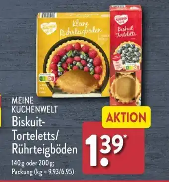 Aldi Nord MEINE KUCHENWELT  Biskuit-Torteletts/ Rührteigböden 140 g oder 200g; Packung Angebot