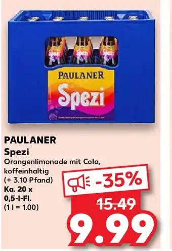 Kaufland PAULANER Spezi Ka. 20 x 0,5 l Fl. Angebot