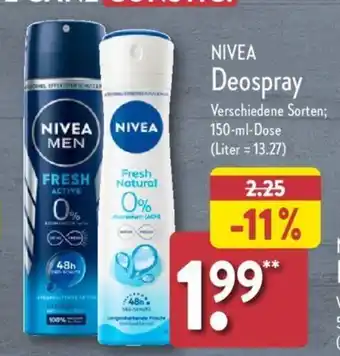 Aldi Nord NIVEA Deospray Verschiedene Sorten; 150-ml-Dose Angebot