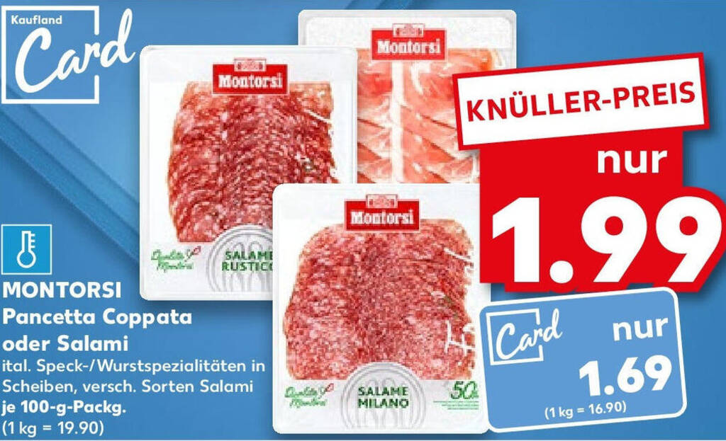MONTORSI Pancetta Coppata oder Salami 100 g Packg. Angebot bei Kaufland