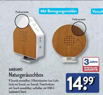 Aldi Nord AMBIANO Naturgeräuschbox Angebot