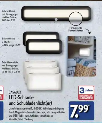 Aldi Nord CASALUX LED-Schrank- und Schubladenlicht(er) Angebot