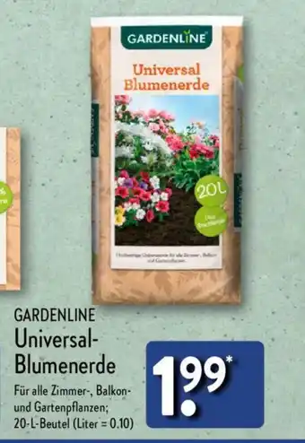 Aldi Nord GARDENLINE Universal-Blumenerde Für alle Zimmer-, Balkon- und Gartenpflanzen; 20-L-Beutel Angebot