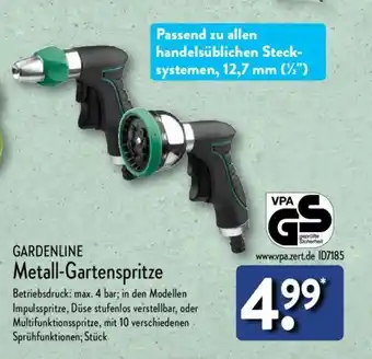 Aldi Nord GARDENLINE Metall-Gartenspritze Angebot