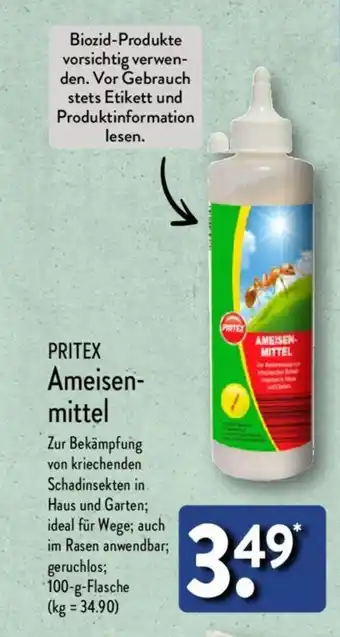 Aldi Nord PRITEX Ameisenmittel 100-g-Flasche Angebot