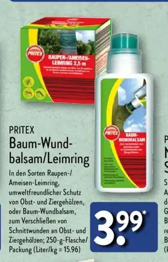 Aldi Nord PRITEX Baum-Wundbalsam/Leimring 250-g-Flasche/Packung Angebot