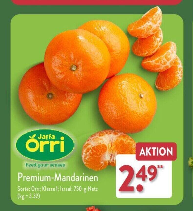Jaffa Orri PremiumMandarinen Sorte Orri; Klasse 1; Israel; Angebot bei Aldi Nord