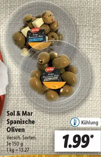 Lidl Sol & Mar Spanische Oliven 150g Angebot