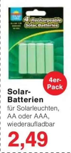 Jawoll Solar- Batterien 4er- Pack Angebot