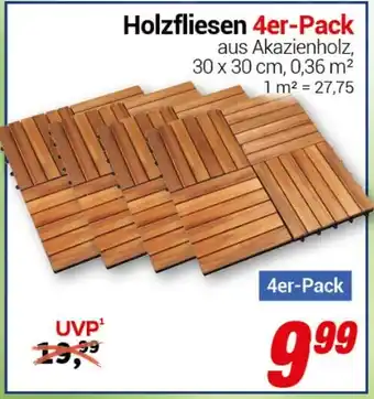 CENTERSHOP Holzfliesen 4er-Pack Angebot