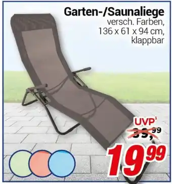 CENTERSHOP Garten/Saunaliege Angebot