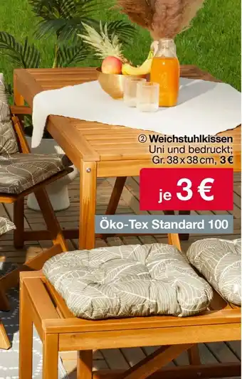 Woolworth Weichstuhlkissen Uni und bedruckt; Gr. 38 x 38 cm Angebot