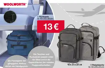 Woolworth Rucksack Gr. 40x25x20cm Angebot