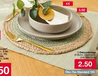 Woolworth Dekounterlage Ø38 cm, Baumwoll-Jute Mischung Angebot