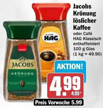 AEZ Jacobs Krönung löslicher Kaffee 100 g Glas Angebot