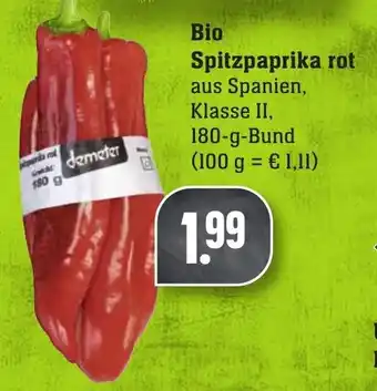 Edeka Neukauf Bio Spitzpaprika rot 180g Angebot